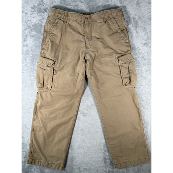 L.L. Bean Other - LL Bean Pants Mens 38x30 Tan Natural Fit Flannel Lined Cargo Ripstop Utility